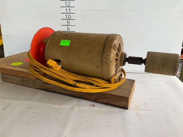 Electric Motor with Grinding Attachment and Power Cord