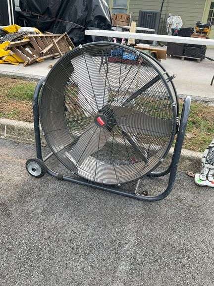Dayton Three-Blade Industrial Fan, 36” Diameter, Wheeled Base