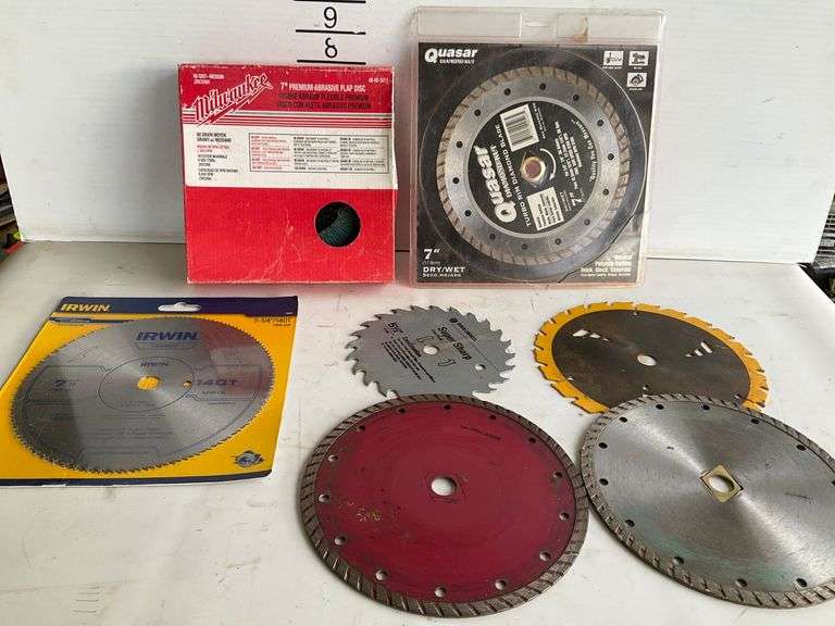 Circular Saw and Abrasive Blades Including Milwaukee, Quasar, and Irwin