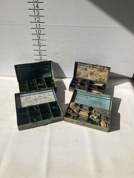 Four ‘Handy Andy’ Assortment Boxes Containing Washers, Bumpers, and Hardware