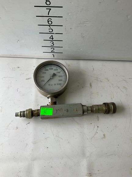Noshok Pressure Gauge with Hose Fittings, 0-10,000 PSI