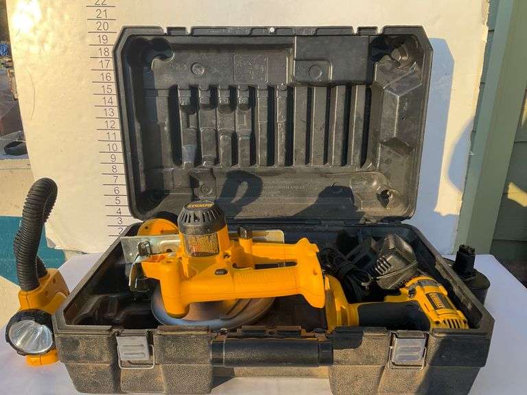 DeWalt 18V Cordless Tool Set with Charger, Batteries, and Case