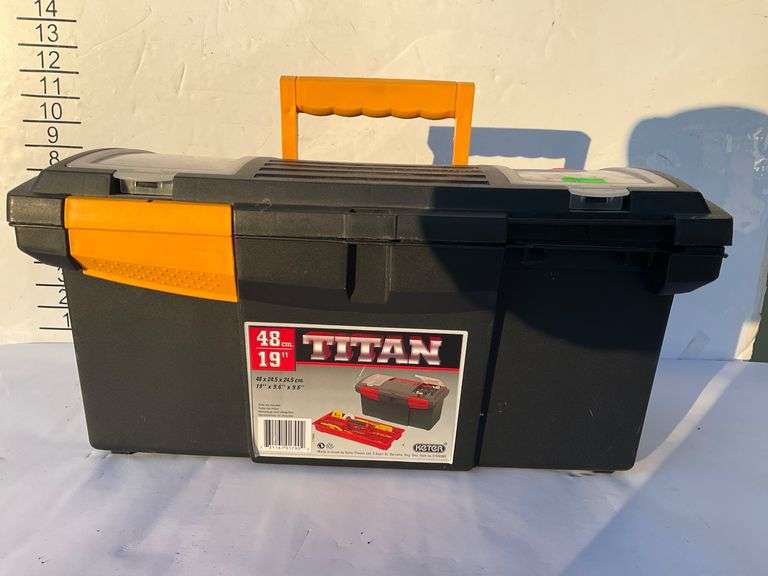 Keter Titan Plastic Toolbox With Tools Included, 19-Inch