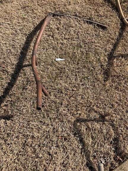 Wood and Metal Scythe with Curved Handle