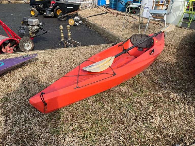 9-Foot Red Sit-On-Top Kayak with Paddle