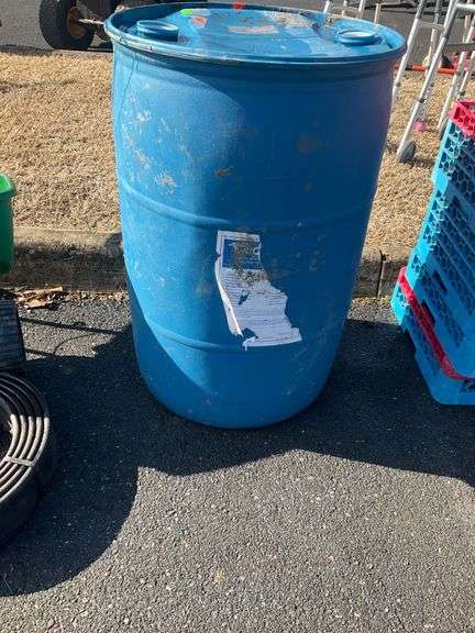 Blue 50-Gallon Plastic Drum with Dual Opening Ports