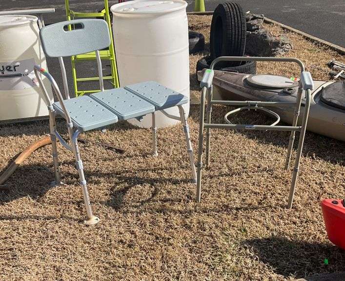 Shower Seat and Aluminum Medical Commode Frame
