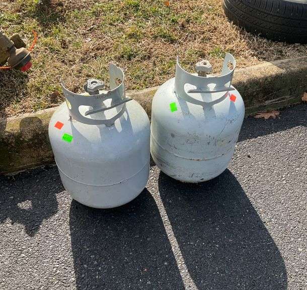Pair of Steel Propane Tanks with Valves