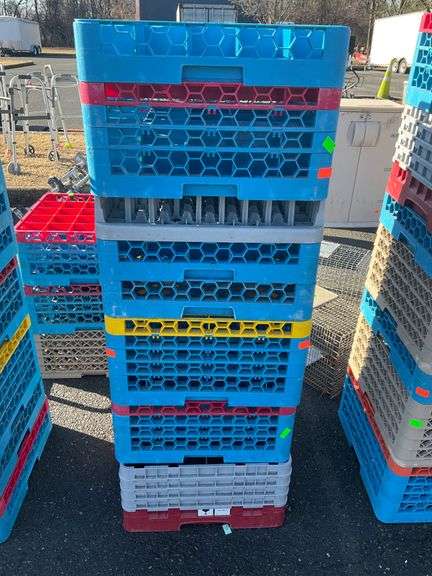 Stack Of Trays Stack of Divided Trays with Hexagonal Vent Design - Hash Auctions