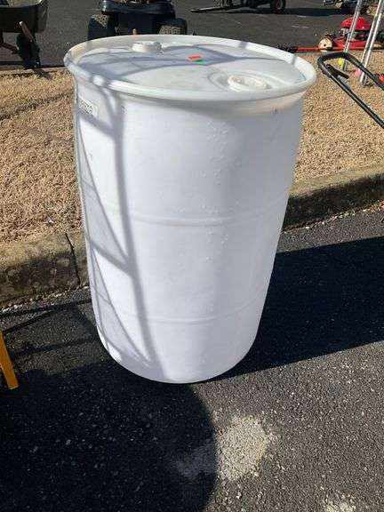 White Plastic 50-Gallon Drum with Dual Openings