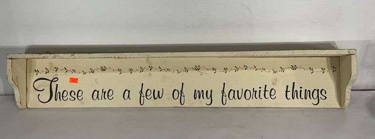 Wall-Mounted Wooden Shelf with ‘Favorite Things’ Script, 46.5in Wide ...