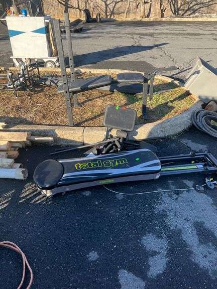 Total Gym Parts and Gold’s Gym Weight Bench with Noted Wear