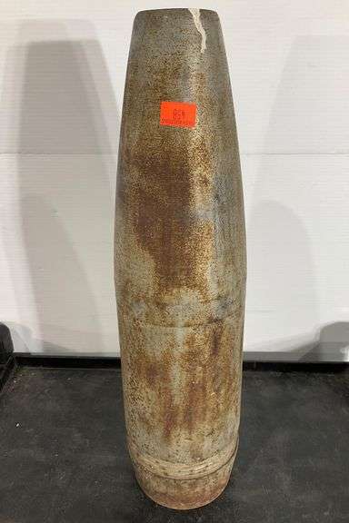 23-Inch Tall Steel Artillery Shell Casing With Threaded Top - Hash Auctions