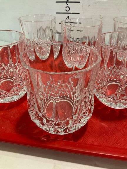 Set of Eight Faceted Drinking Glasses, 3.75 Inches Tall - Hash Auctions