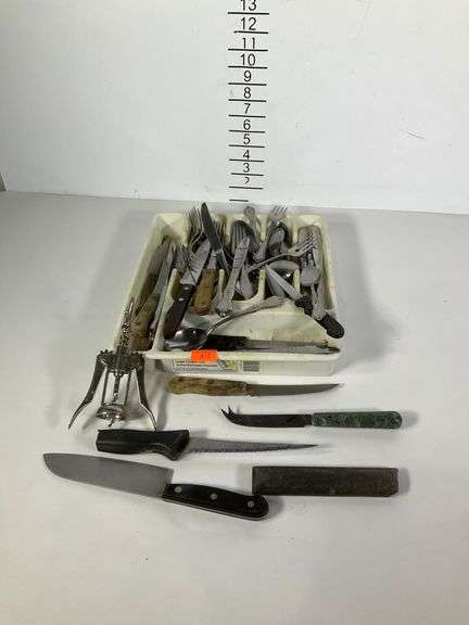 Assorted Kitchen Utensils and Cutlery with Storage Tray - Hash Auctions