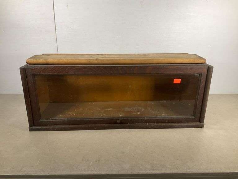 Slide Top Display Box Glass-Front Display Case with Sliding Top - Hash Auctions