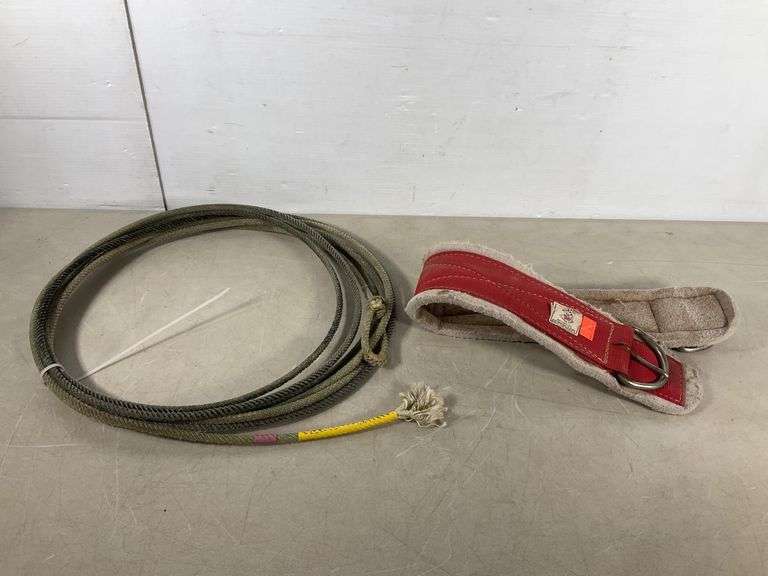 Roping Lasso and Big Horn Tuffy Cowboy Red Nylon Saddle Cinch