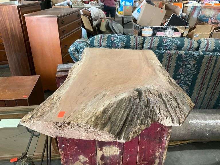 Natural Live-Edge Slab, Approximately 19-27” Wide and 2.75” Thick ...