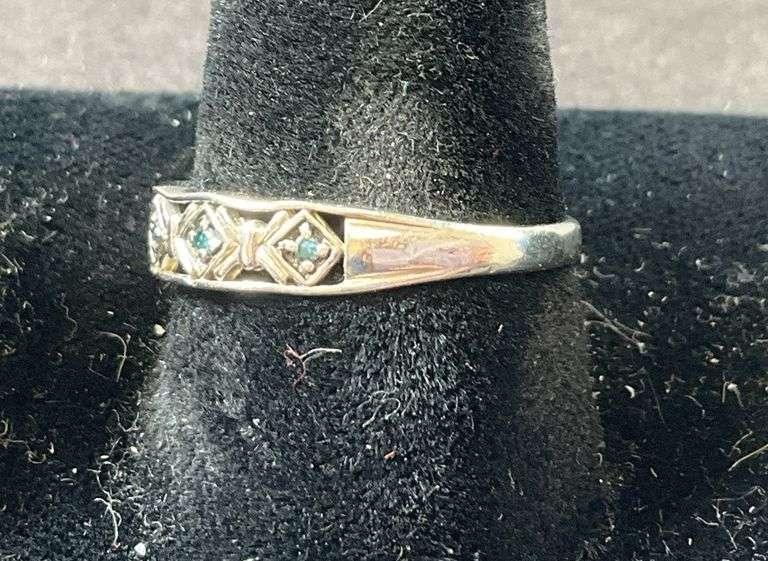 Genuine Blue Diamond Band 1.6 grams Sterling Silver size 8