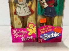 Special Edition Holiday Treats and Back-to-School Barbie Dolls in Original Packaging