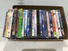 Collection of 22 DVD Movies and TV Shows in Cardboard Box