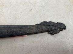 7″ Decorative Knife with Embossed Metal Handle and Matching Sheath, Made in Brazil