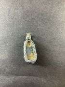 Sterling silver 33.75ct rough cut geode amethyst pendant