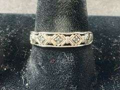 Genuine Blue Diamond Band 1.6 grams Sterling Silver size 8