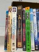 Collection of 22 DVD Movies and TV Shows in Cardboard Box