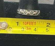 Genuine Blue Diamond Band 1.6 grams Sterling Silver size 8