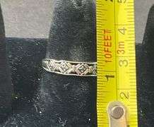 Genuine Blue Diamond Band 1.6 grams Sterling Silver size 8