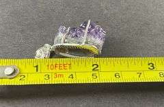 Sterling silver 33.75ct rough cut geode amethyst pendant
