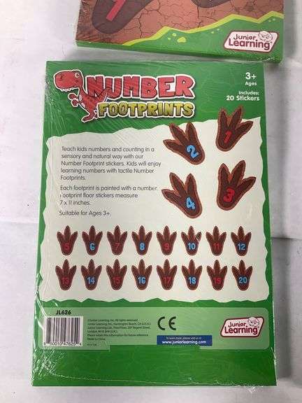 Set of 4 Junior Learning ‘Number Footprints’ Educational Sticker Packs