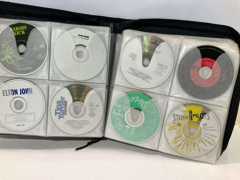 Collection of 82 Music CDs in Black Zippered Case - Hash Auctions