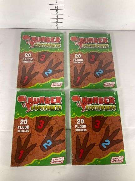 Set of 4 Junior Learning ‘Number Footprints’ Educational Sticker Packs