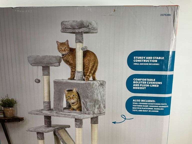 Paws & Claws 72-Inch Large Climbing Cat Tower with Cushions - Hash Auctions