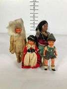 Set of Four Cultural-Themed Dolls with Regional Attire