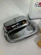 Assorted Kitchen Items, Including Ceramic Egg Dish, Wood Utensils, and Metal Accessories