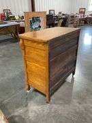 Antique Oak Buffet with Drawers and Cabinet Storage