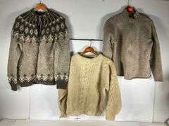 Stobi Rustic Wool Group of Three Wool Sweaters by L.L. Bean, Nomadic Traders, and Stobi ...
