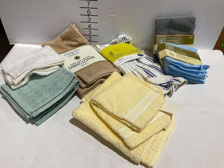 Assorted Dish Cloth and Washcloth Sets in Various Materials and Colors ...