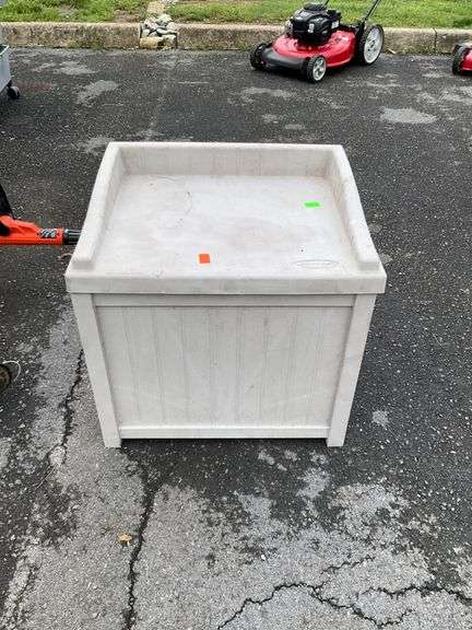 Suncast Deck Plastic Storage Bin, 22” Wide