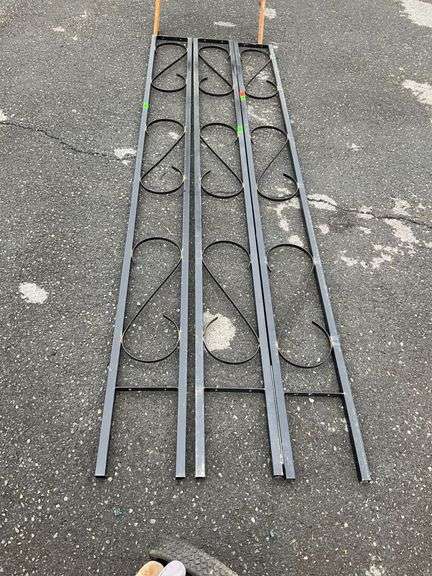 Three 8’H Metal Uprights with Decorative Scrollwork