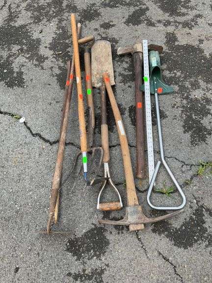 Collection of 9 Gardening and Landscaping Hand Tools