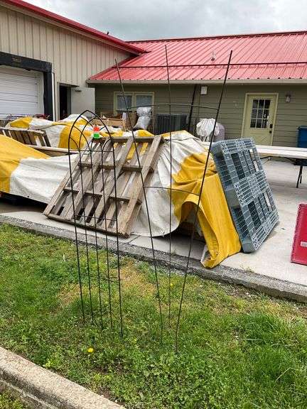 Two Metal Garden Trellises, 54 and 66 Inches High