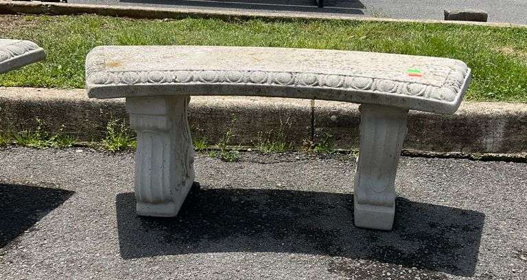 Concrete Half-Moon Bench with Separately Attached Feet