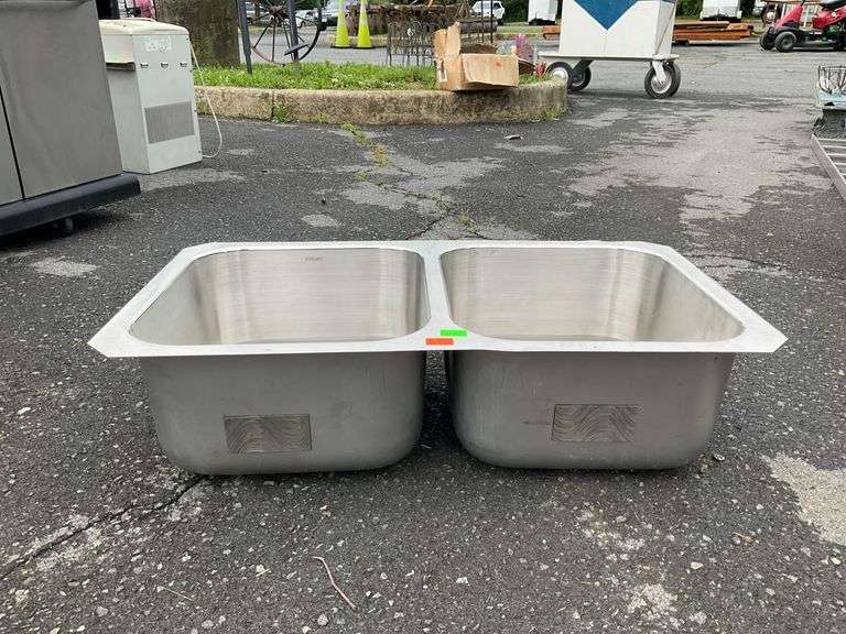 Stainless Steel Double Basin Sink, 32”L x 18”W, Sterling Brand