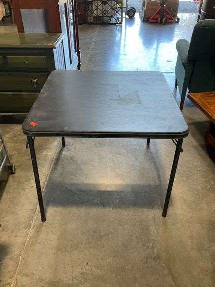 Black Folding Card Table with Metal Legs