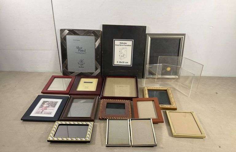 Collection of Assorted Picture Frames in Mixed Materials and Finishes ...