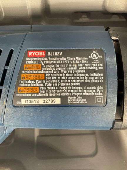 Ryobi RJ162V Reciprocating Saw with Hard Plastic Case